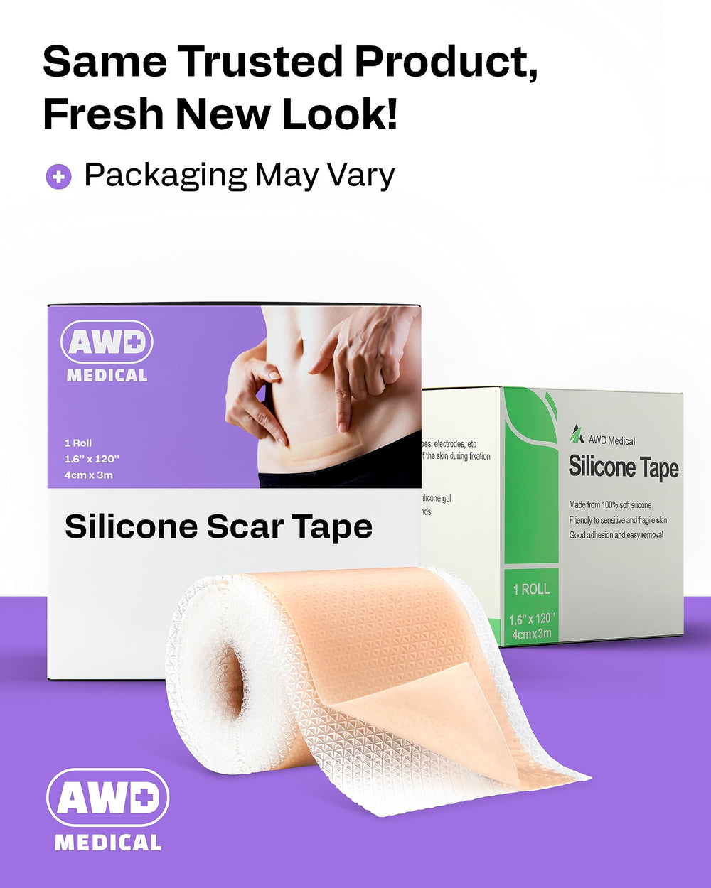 AWD Medical silicone scar tape for acne scars reduces irritation