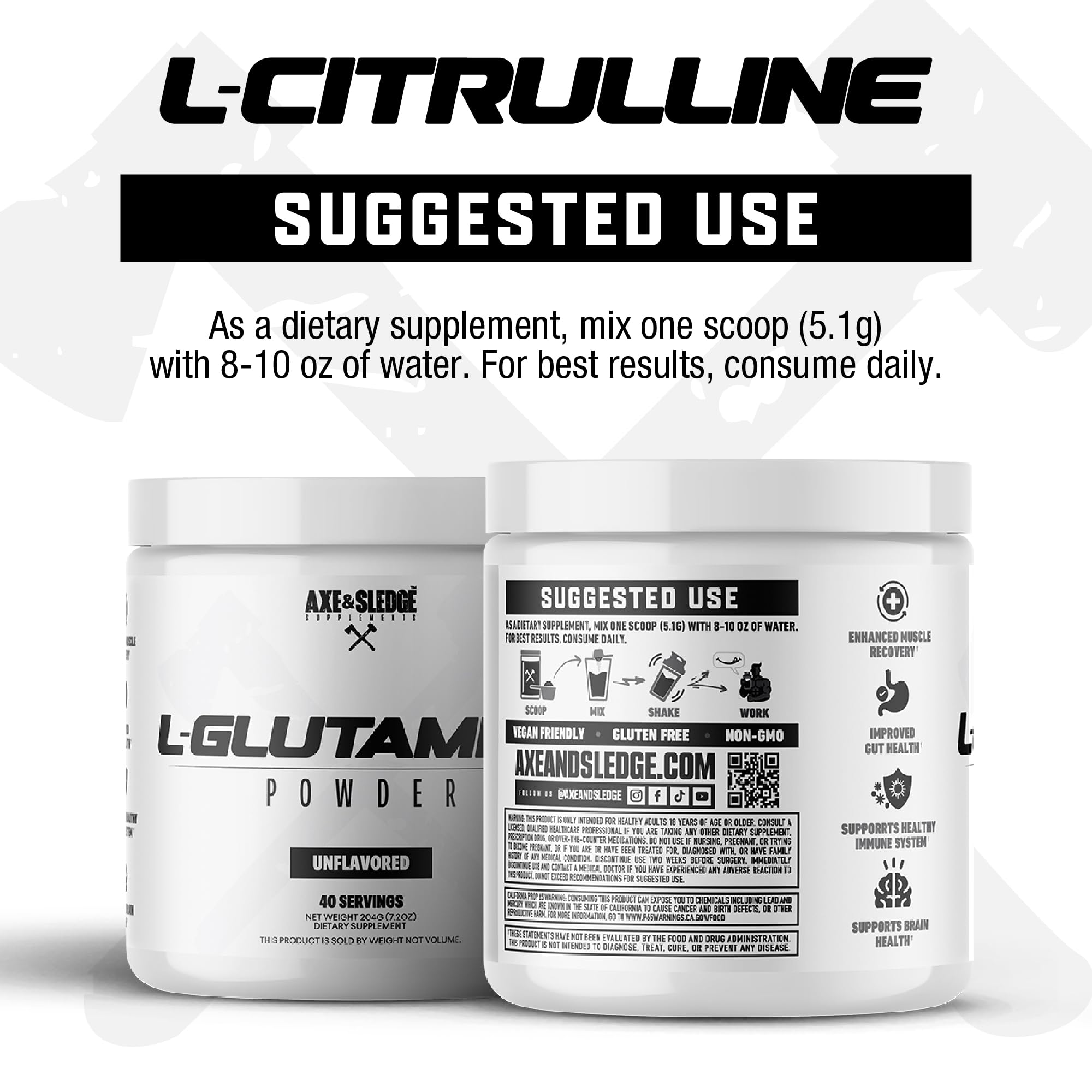 Unflavored glutamine powder in a shaker