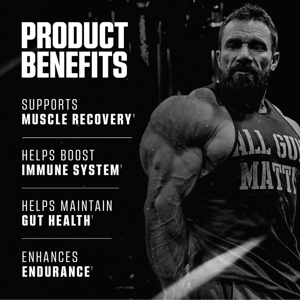 Athlete mixing Basics Glutamine into post-workout shake