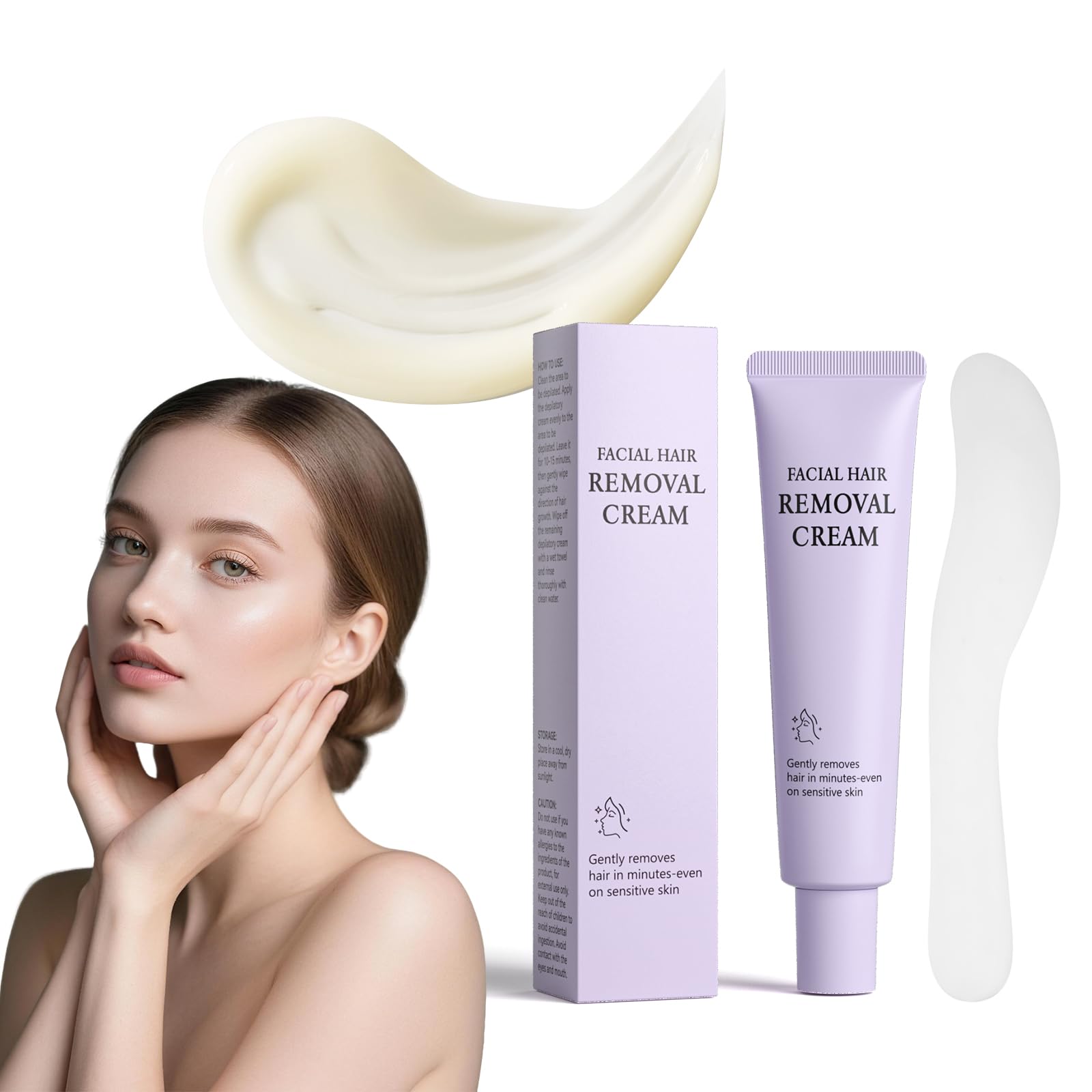 Axioms Facial Hair Removal Cream bottle, gentle formula for sensitive skin.