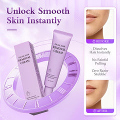 Axioms cream with spatula applying smoothly on upper lip for painless use.