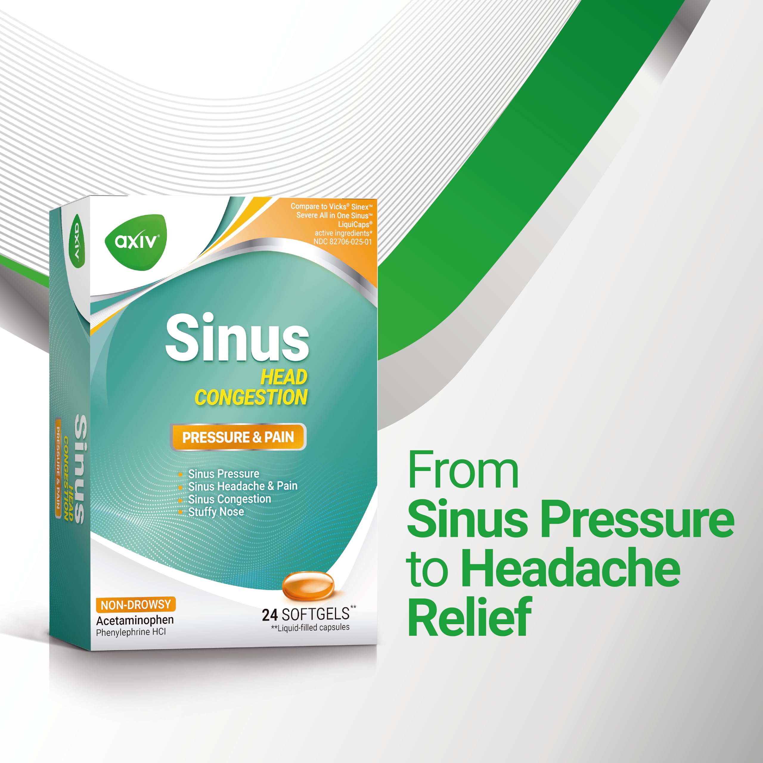 AXIV Sinus Head Congestion Relief nasal congestion visual—helps breathing easier.