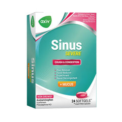 AXIV Sinus Severe + Mucus Relief bottle for fast daytime congestion relief