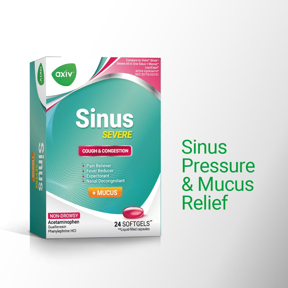 AXIV Sinus Severe on a counter suggests quick on-the-go relief