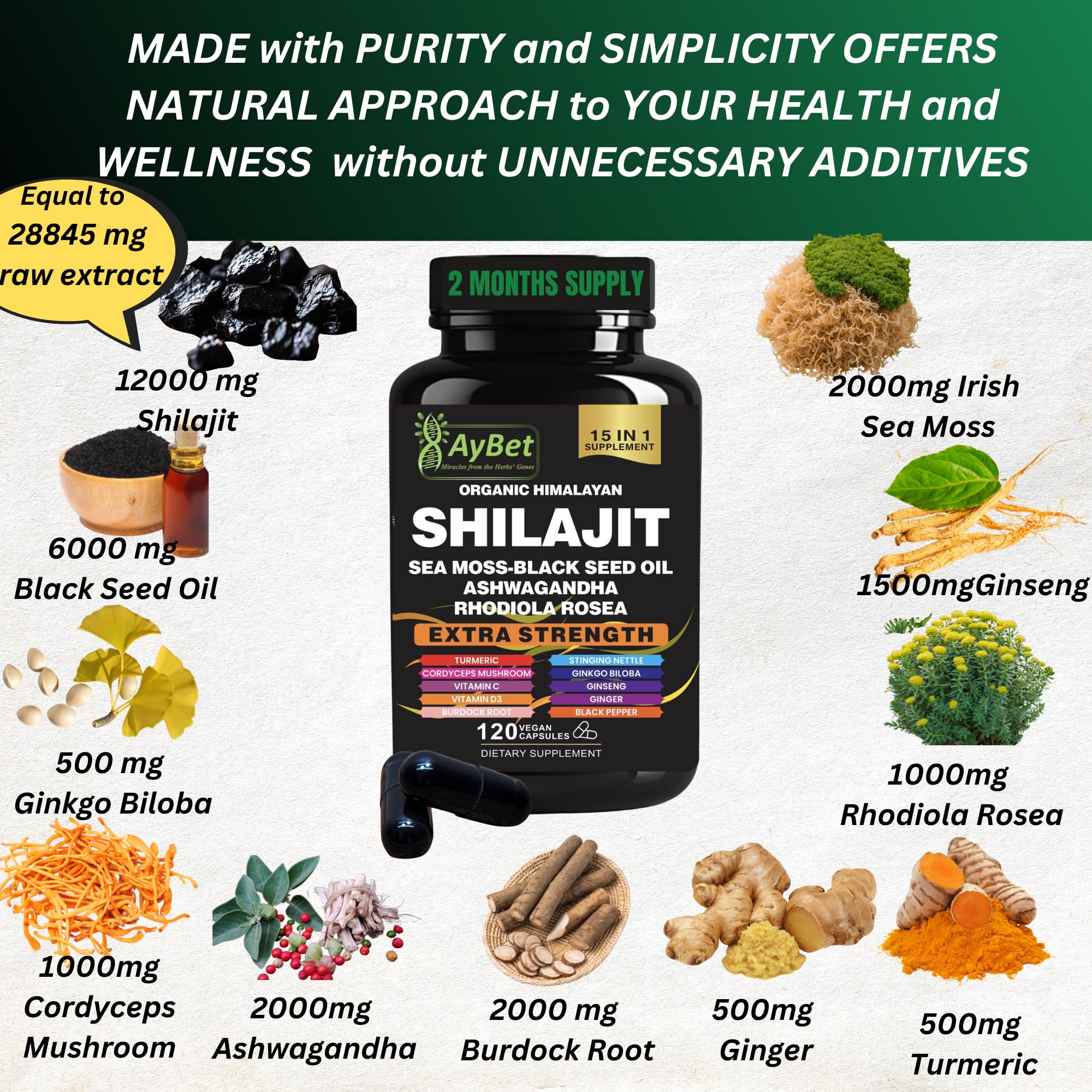 AyBet Shilajit with Sea Moss