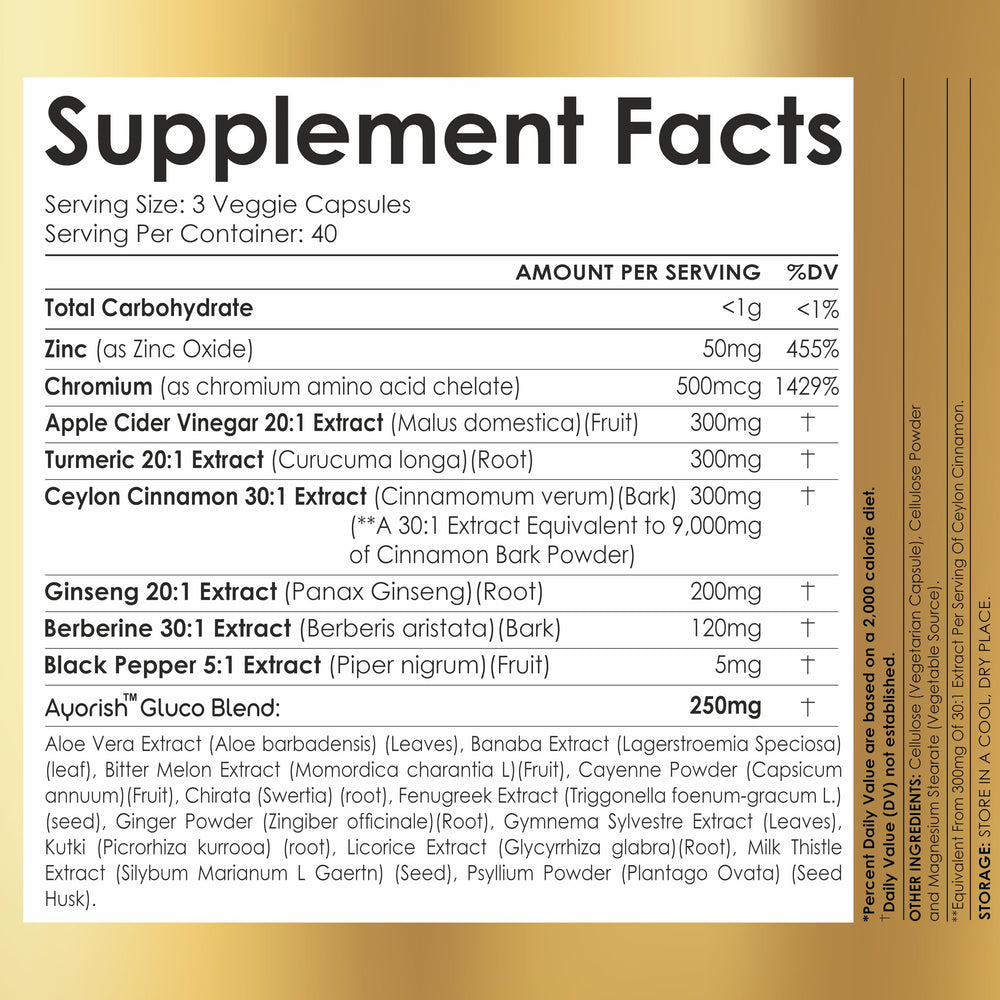 Berberine, Ginseng, and Turmeric complex included in Ayorish blend.