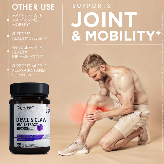Devils Claw root extract capsules in vegan veggie capsules