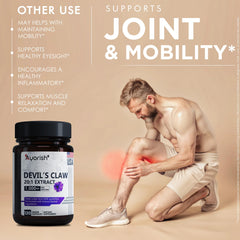 Devils Claw root extract capsules in vegan veggie capsules