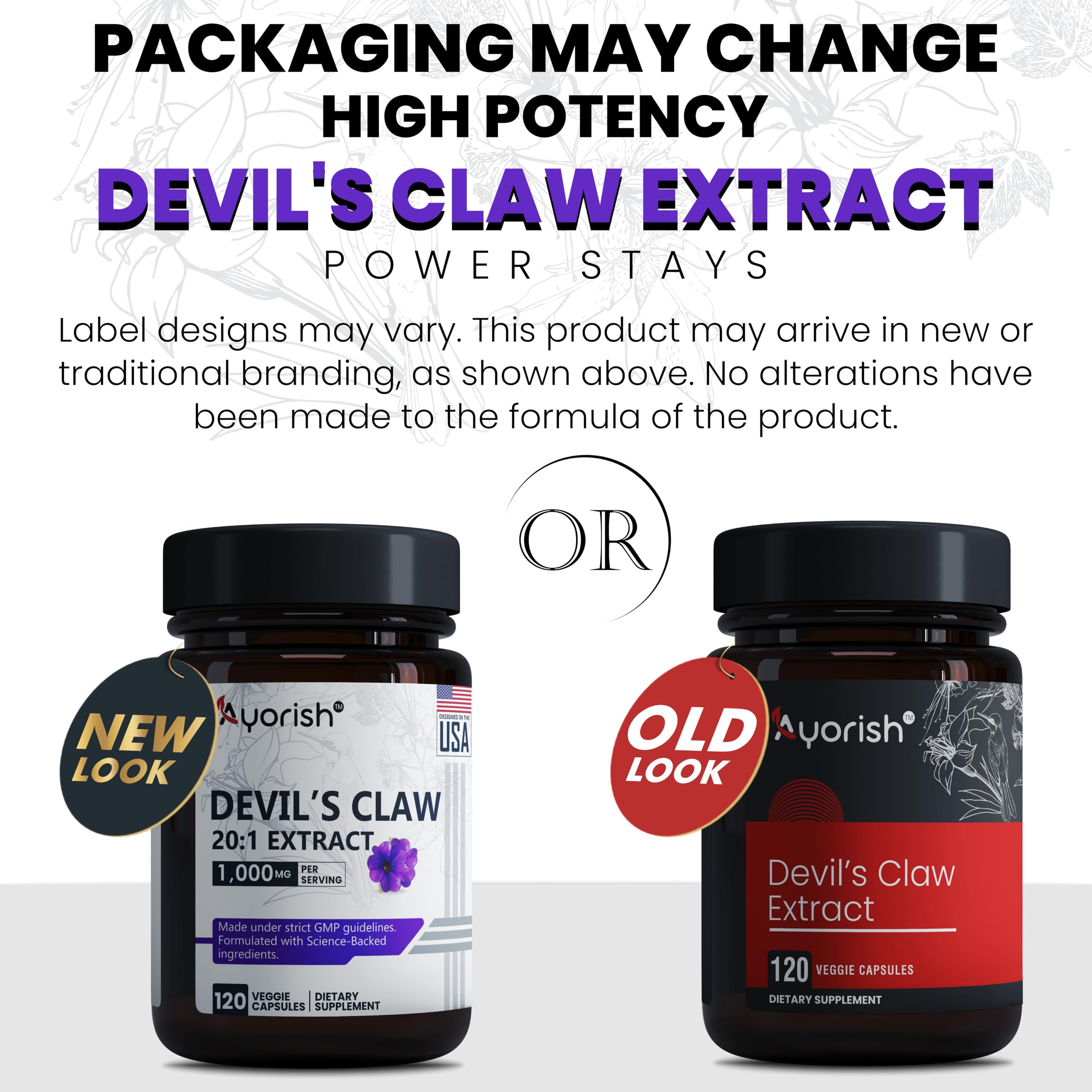 20:1 concentrated Devils Claw extract concept graphic