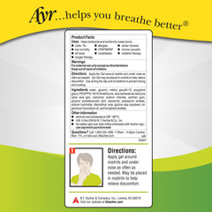 AYR Saline Nasal Gel application inside nostril demonstrates gentle moisturization.