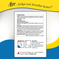AYR Saline Nasal Mist isotonic solution hydrates nasal passages.