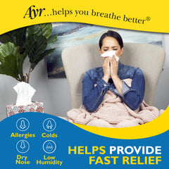 AYR Saline Nasal Mist washes mucus and allergens for clearer passages.