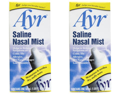 AYR Saline Nasal Mist pack of two bottles for easy replenishment.