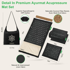 Mat and pillow disassembled for travel and storage