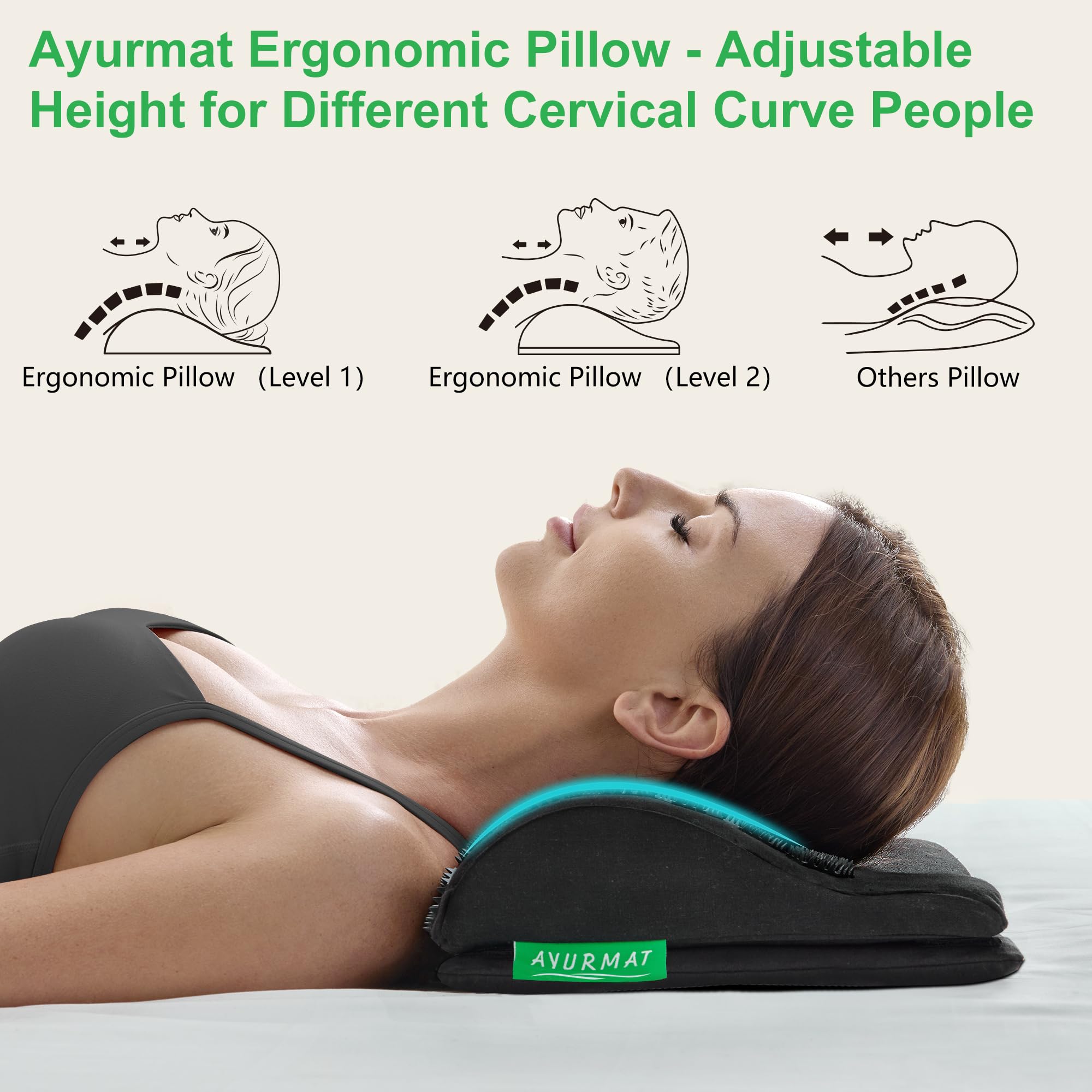 Adjustable pillow with cotton protective cover