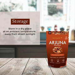 Ayurvedic ingredients concept with Arjuna powder