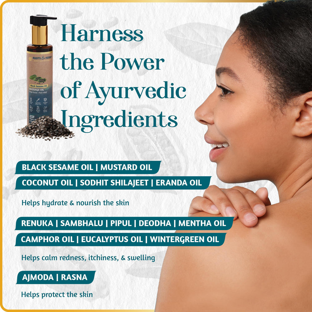 Ayurvedic herbs blended with black sesame oil