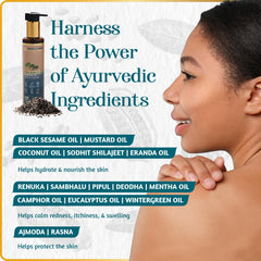 Ayurvedic herbs blended with black sesame oil