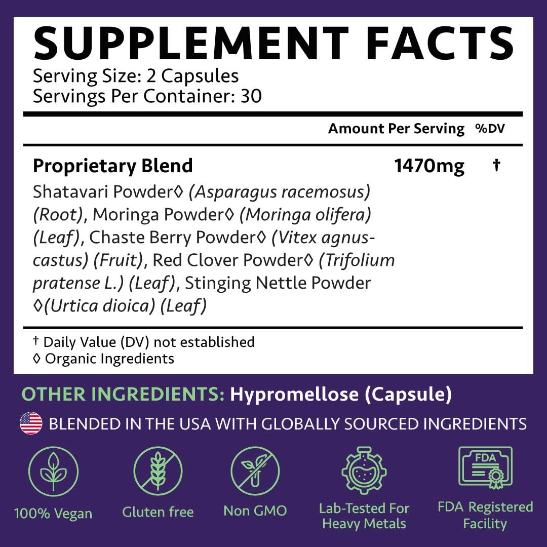 60 vegan capsules made with organic, non-GMO ingredients