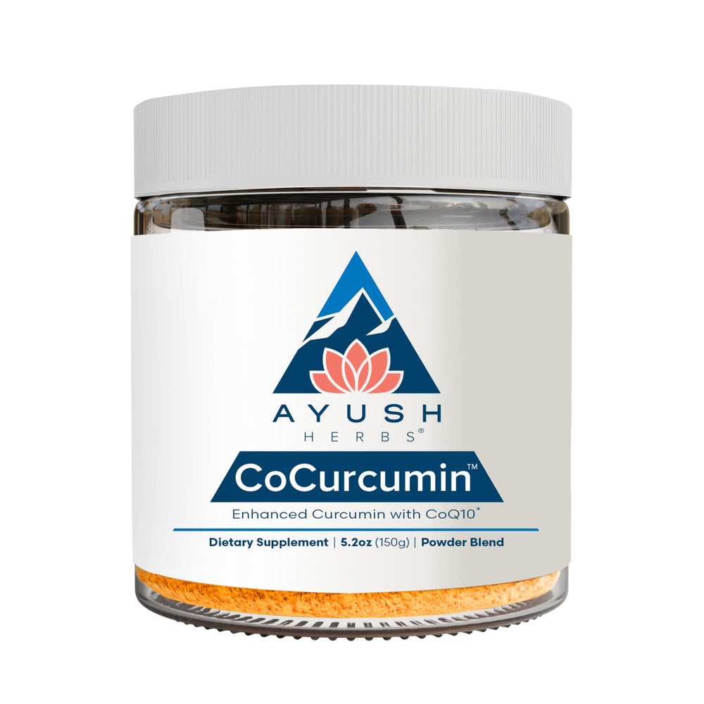 Ayush Curcumin bottle with turmeric and black pepper ingredients