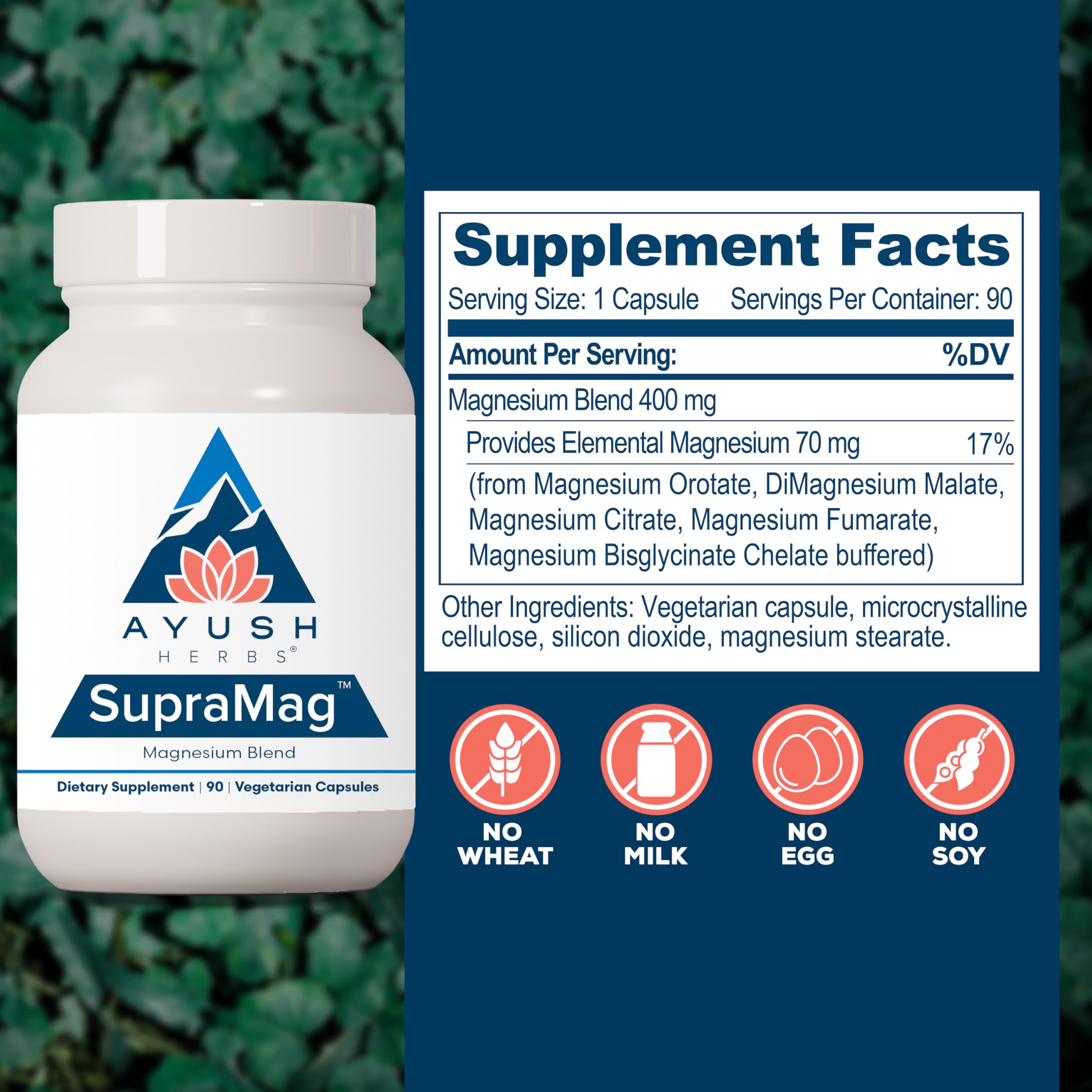 SupraMag bottle with 90 vegetarian capsules