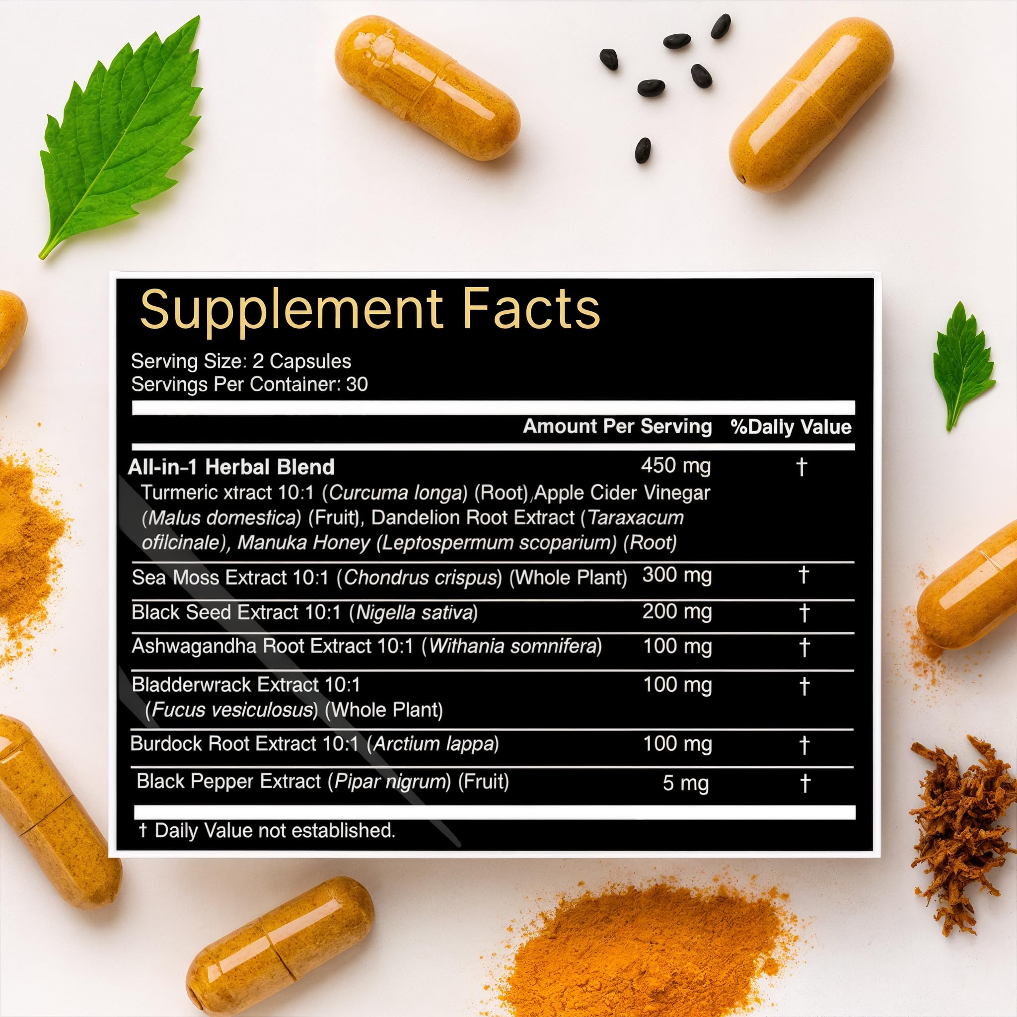 Manuka honey and honey extract included in formula