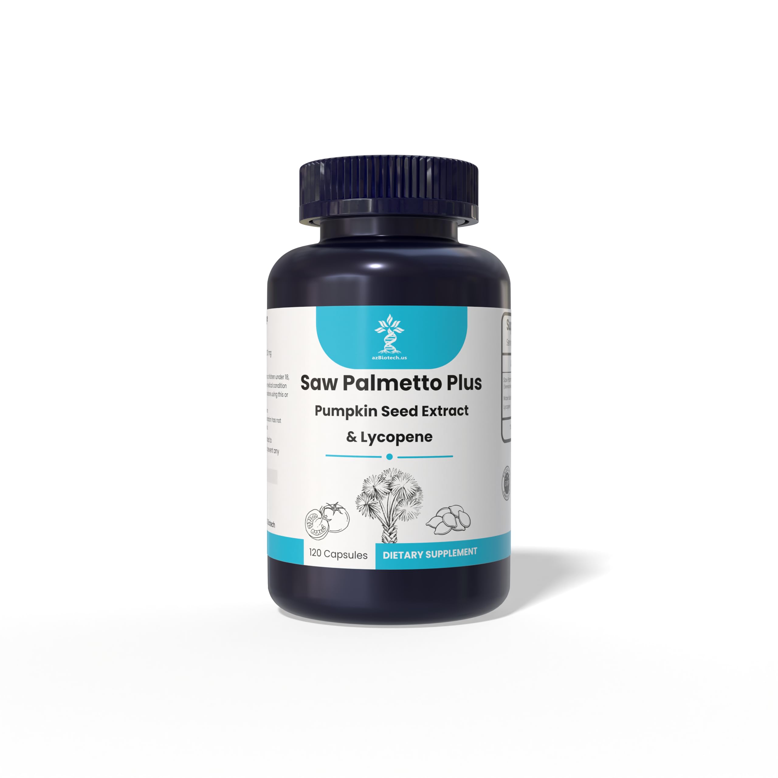 AZBiotech Saw Palmetto Plus 1200mg capsules with pumpkin seed extract and lycopene – product image 1