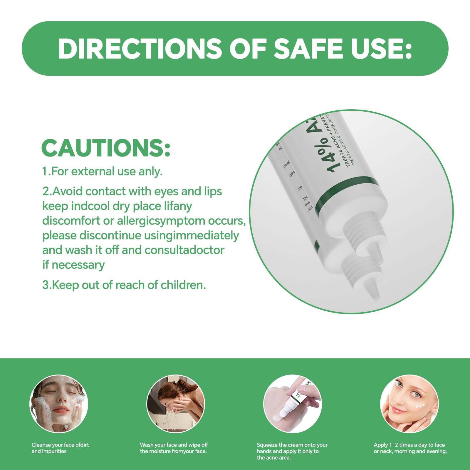 Azelaic acid 14% serum skin barrier support close-up image.