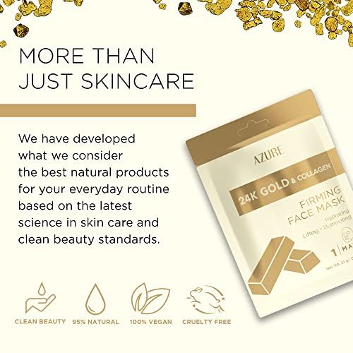 Close up of the mask sheet highlighting premium gold tone and texture.