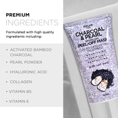 Azure Cosmetics Charcoal Pearl Sparkling Peel-Off Mask jar close-up emphasizing hydrating formula