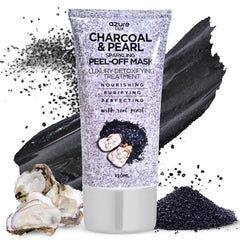 Azure Cosmetics Charcoal Pearl Sparkling Peel-Off Mask packaging showing oil-control benefits