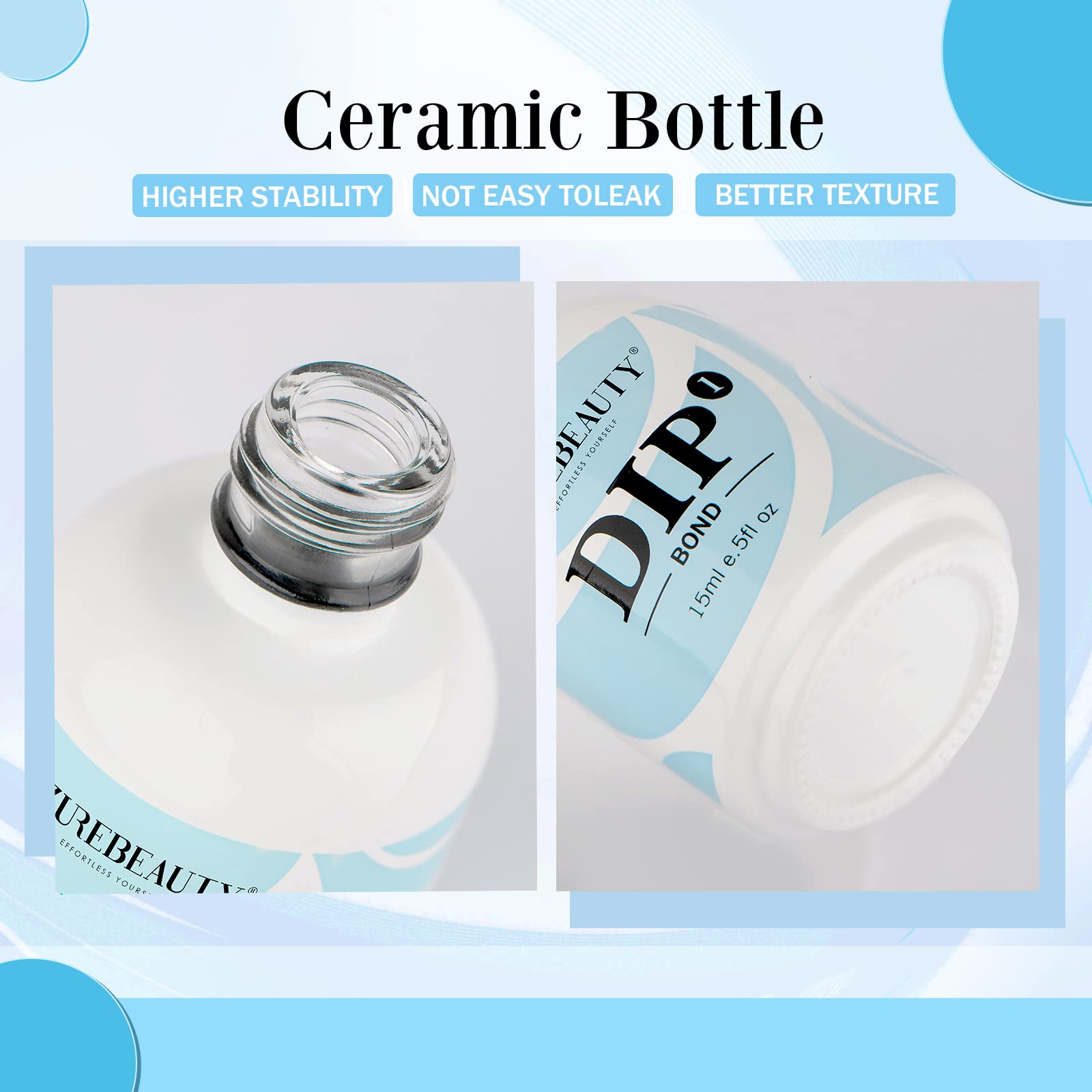 AzureBeauty Bond nail set with French art, supports lasting manicure designs.
