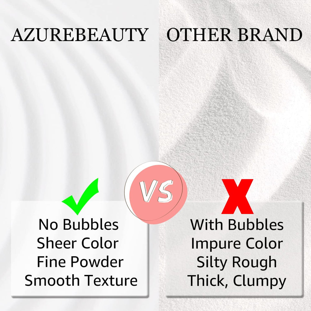 AZUREBEAUTY Bright White dip powder finish shows lasting shine.