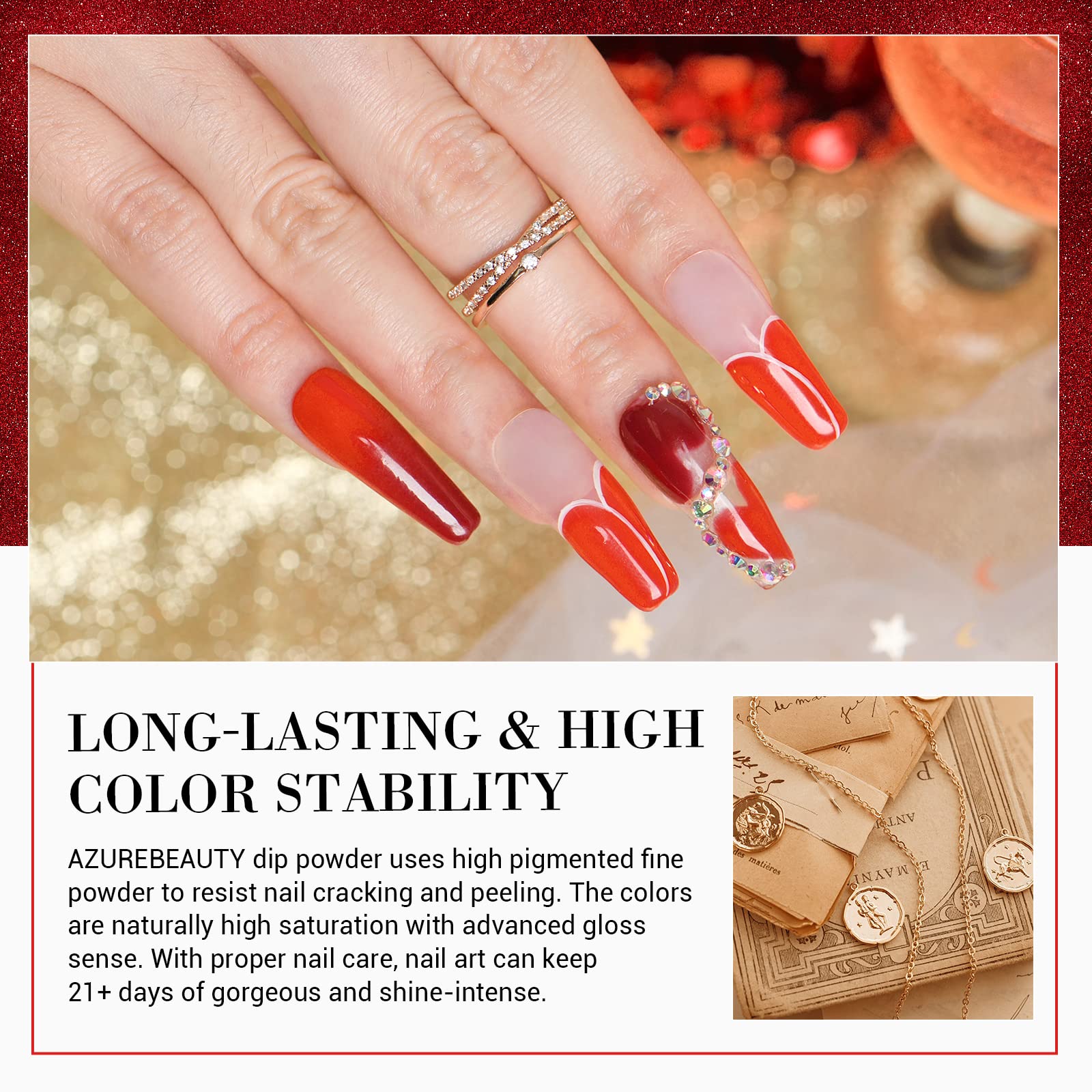 AzureBeauty champagne-sparkle powder gives champagne glow and shine.