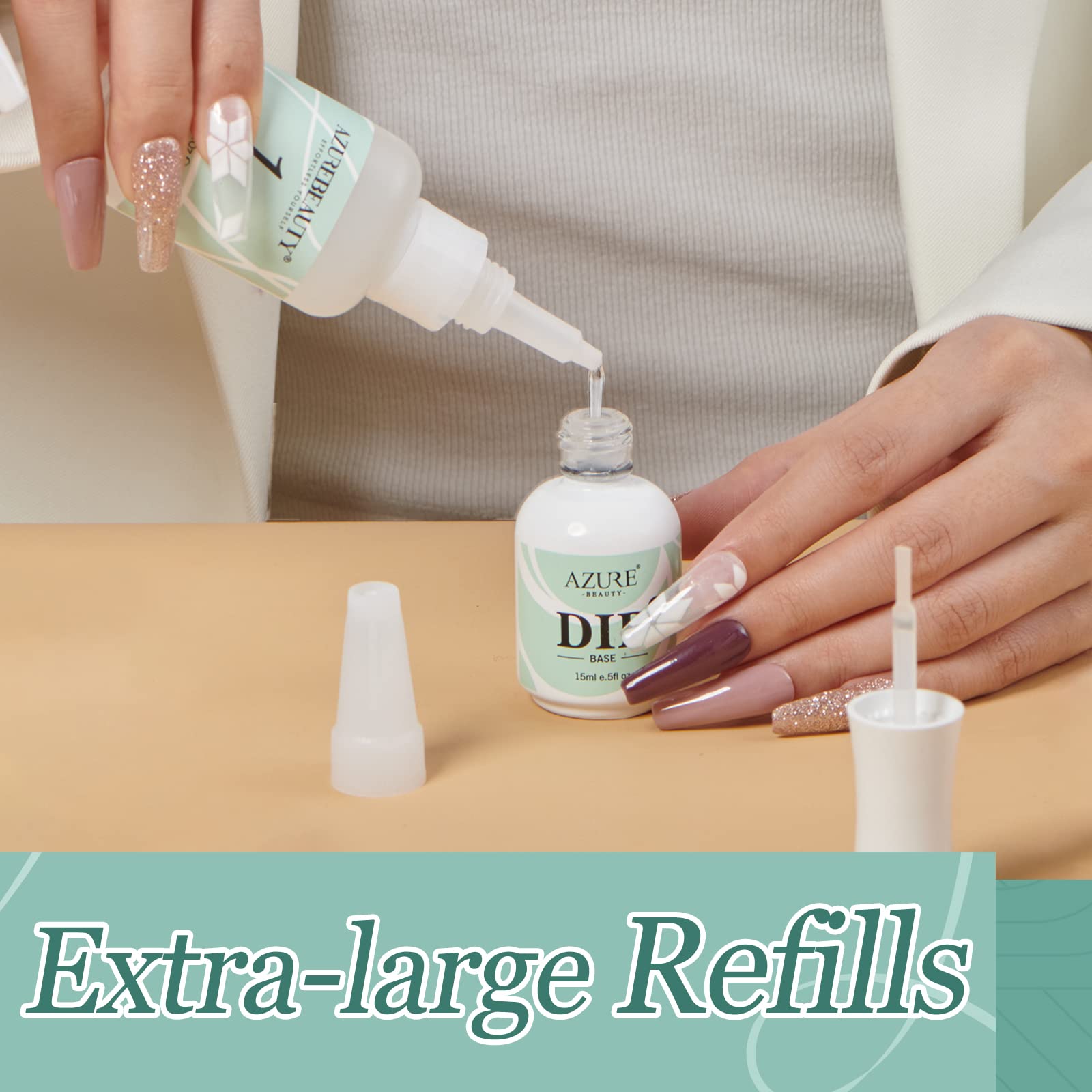 AzureBeauty refill bottle and cap, promotes sustainable reuse to reduce plastic waste.