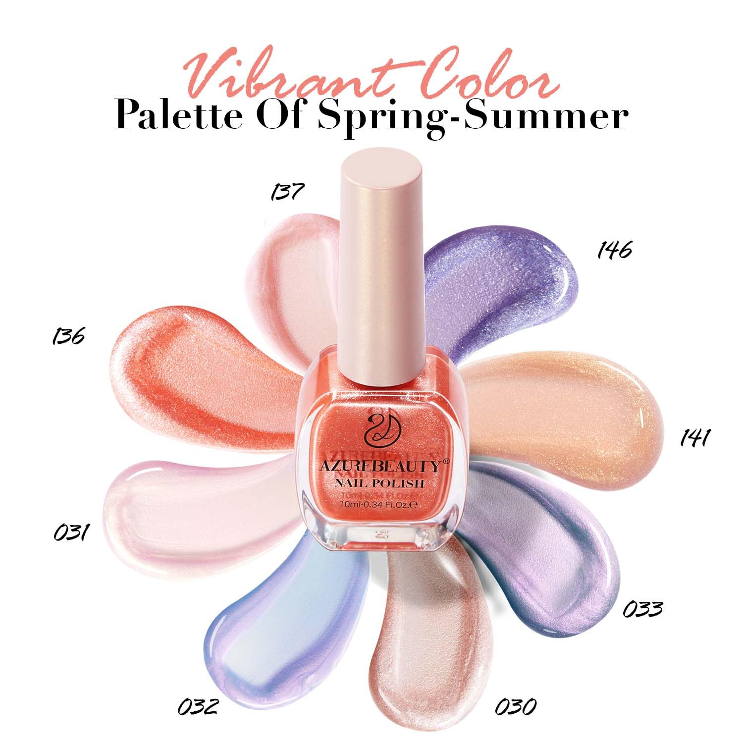 AZUREBEAUTY orange glitter nail polish offering vibrant accent