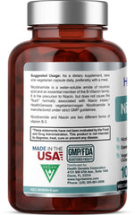 Nicotinamide 500 mg 100 Vcaps bottle label