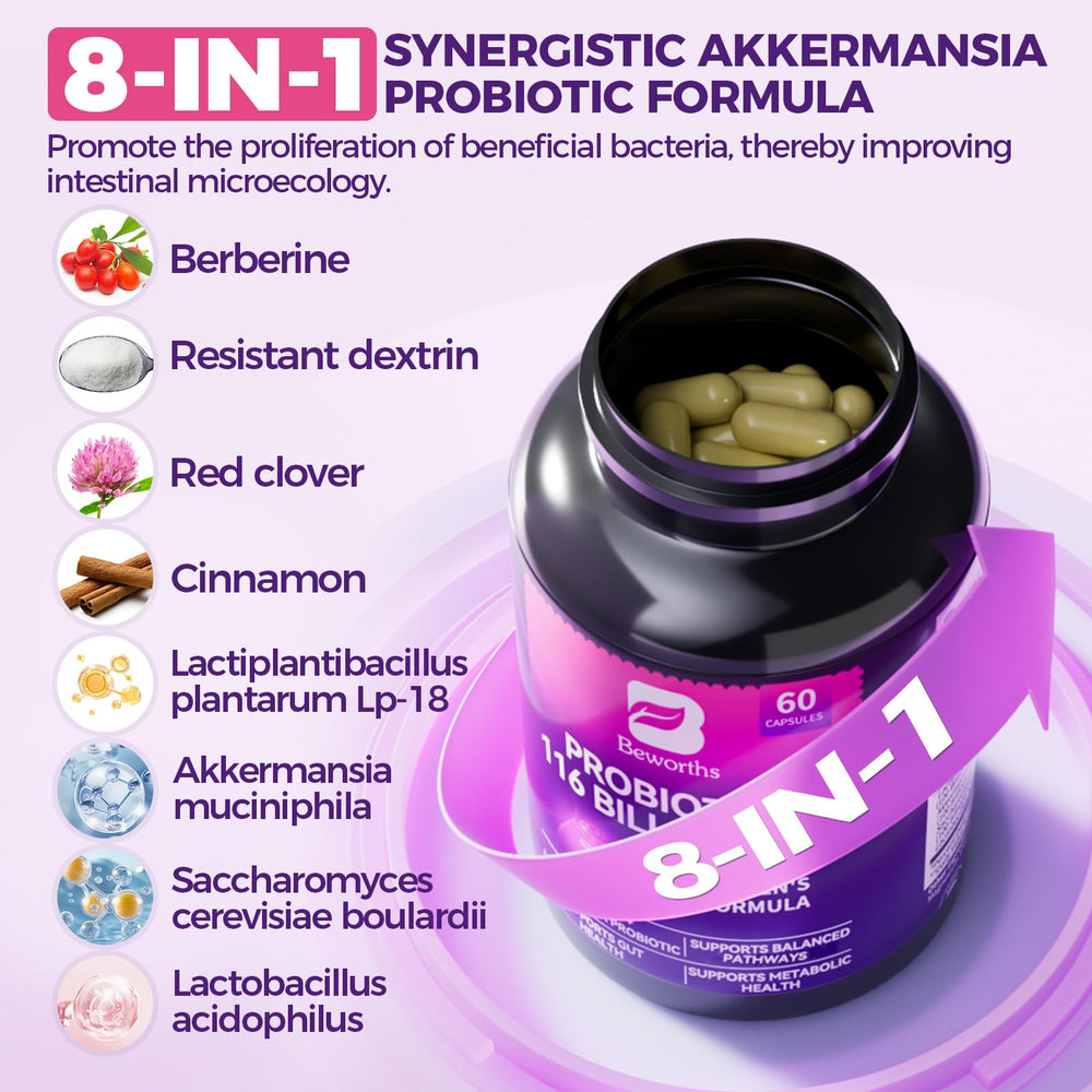 Close-up of Akkermansia probiotic capsules