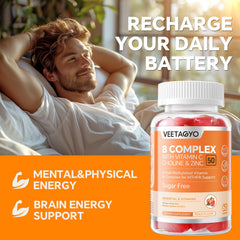 Vegan-friendly B vitamins source illustration for B Complex 50 Gummies