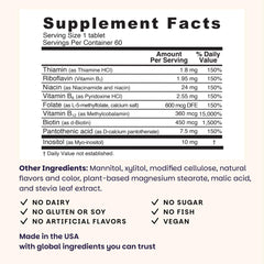B-Complex energy metabolism supplement bottle label