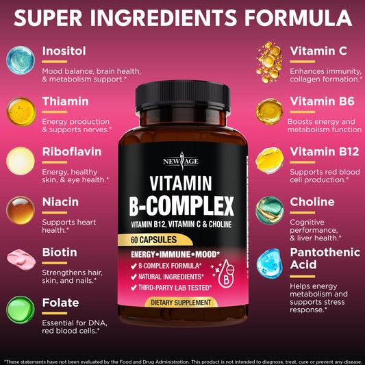 B1-B12 vitamins daily B-complex with vitamin C, choline and inositol