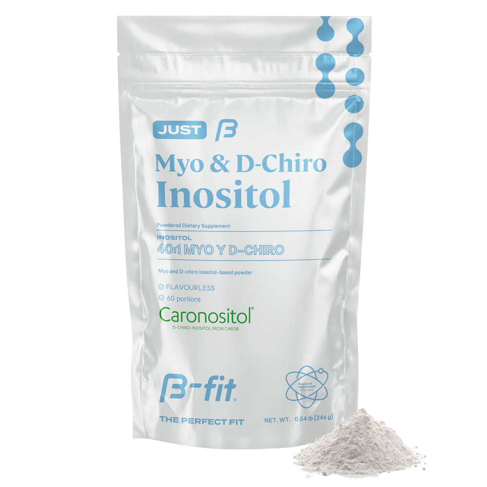 B-FIT B Inositol powder bottle designed for daily use.