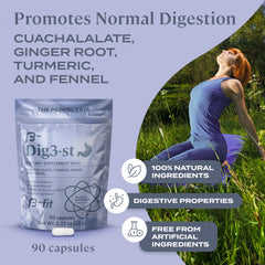 Bottle of B-FIT Digestive Herbal Supplement with 60 capsules