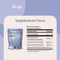 Turmeric root used in B-FIT Digestive Herbal Supplement