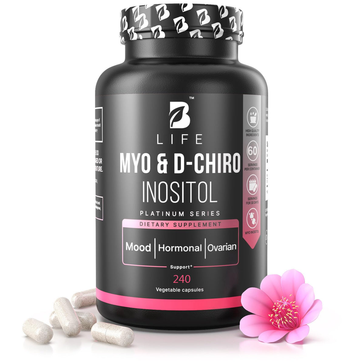 Hero shot of B Life Myo-Inositol & D-Chiro Inositol 40:1 for Women bottle