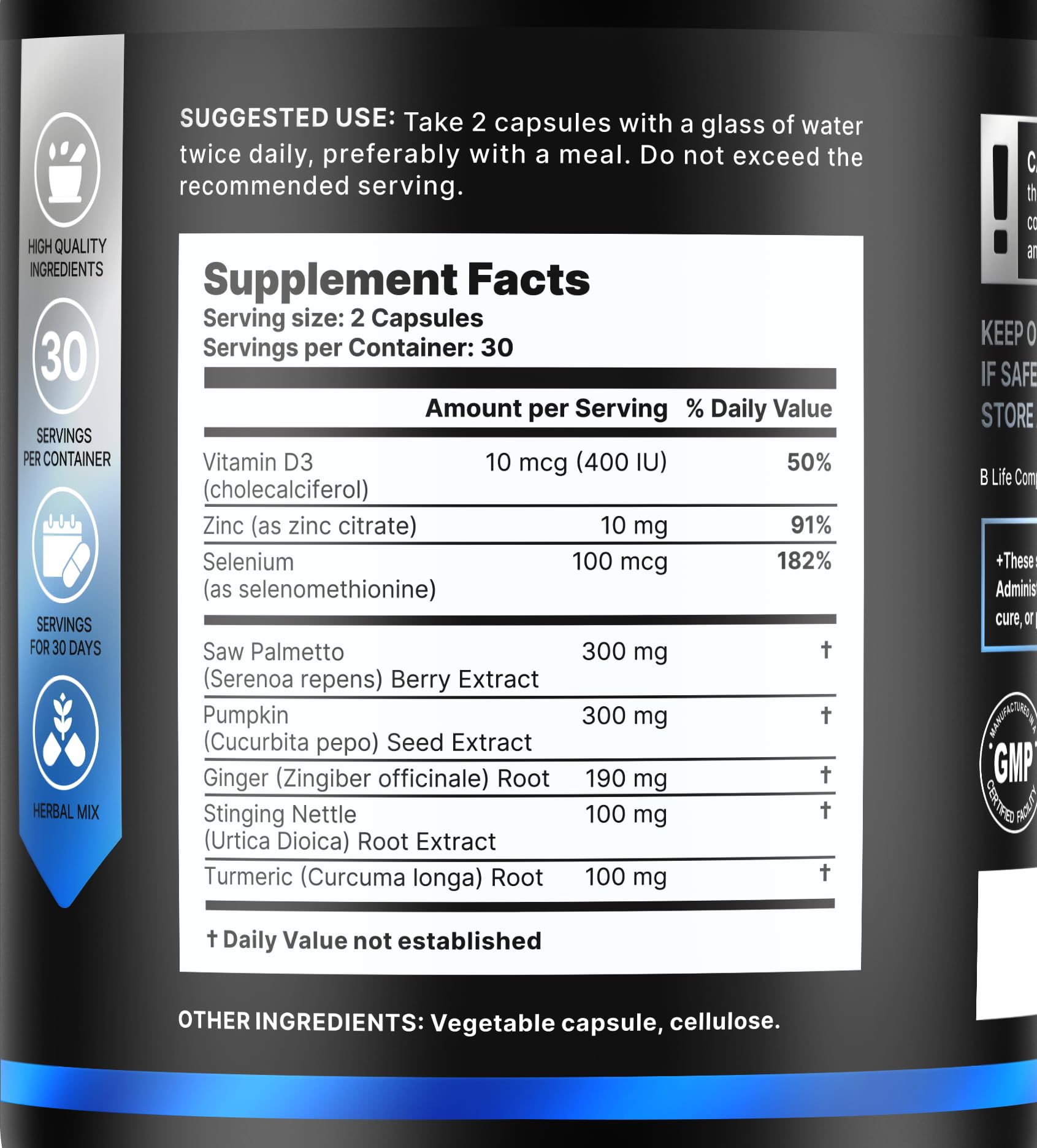 Serving suggestion: 2 capsules per day for a 30-day supply