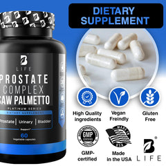 Lifestyle shot featuring a man and prostate health supplements