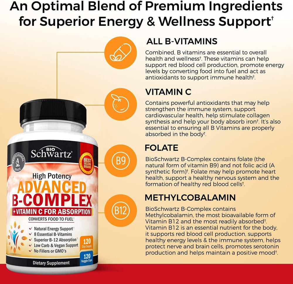 B vitamins capsules designed for immune energy and nervous system support