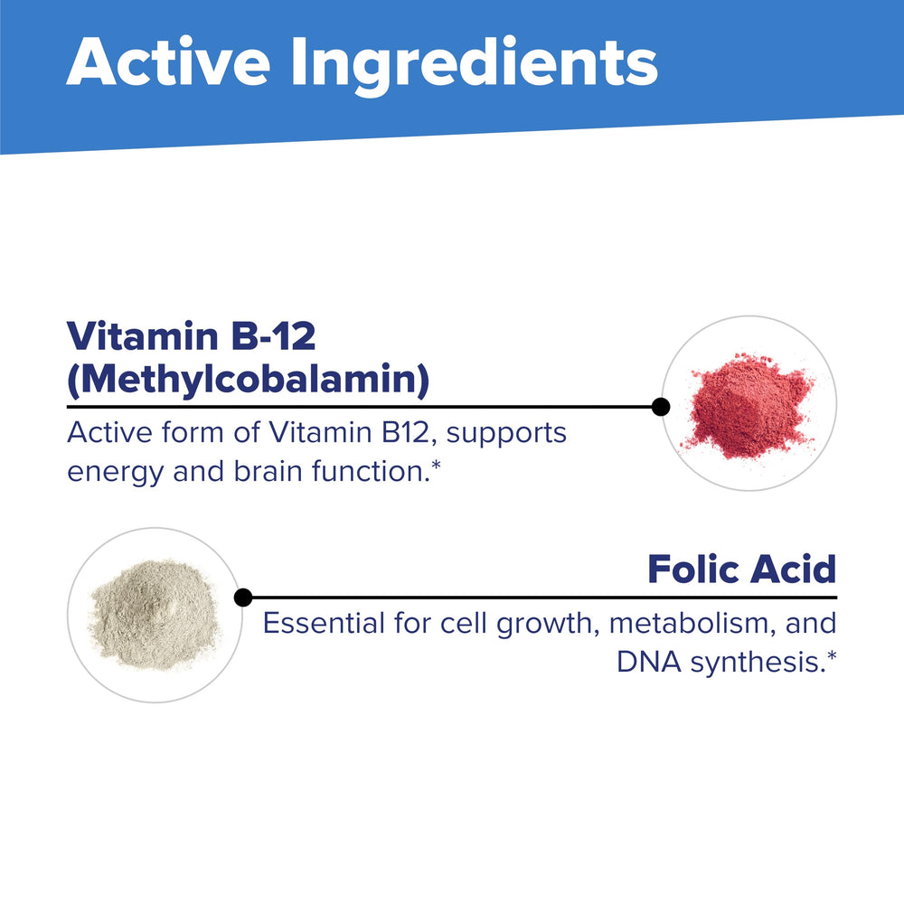 B12 folic acid dietary supplement for energy metabolism