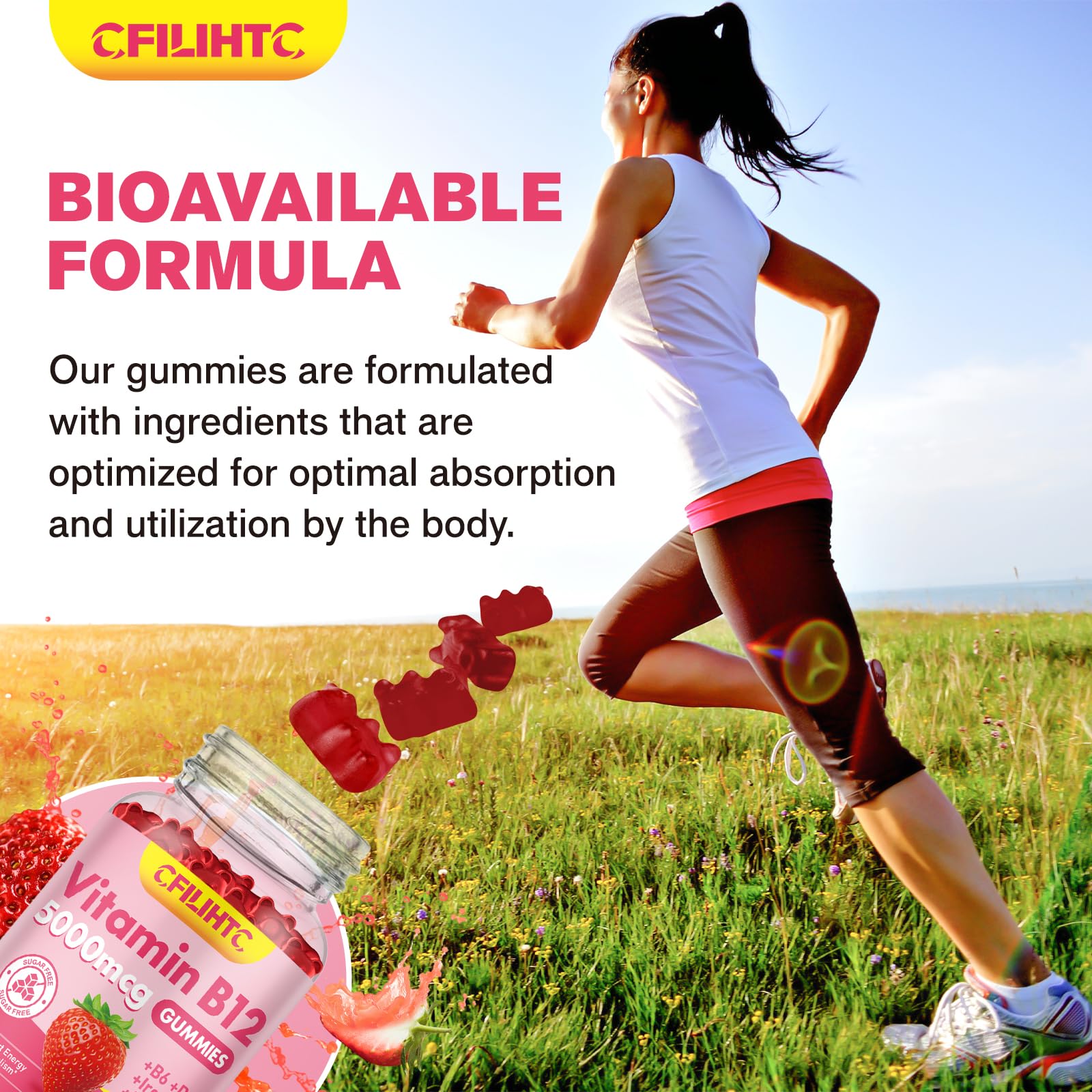 Gummies ingredients: B6, D3, iron and folate